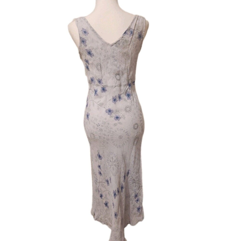 Vtg Y2k Fairy Asymmetrical Ruffle Floral Midi Slip Dress Feminine WhimsiGoth - Picture 4 of 16